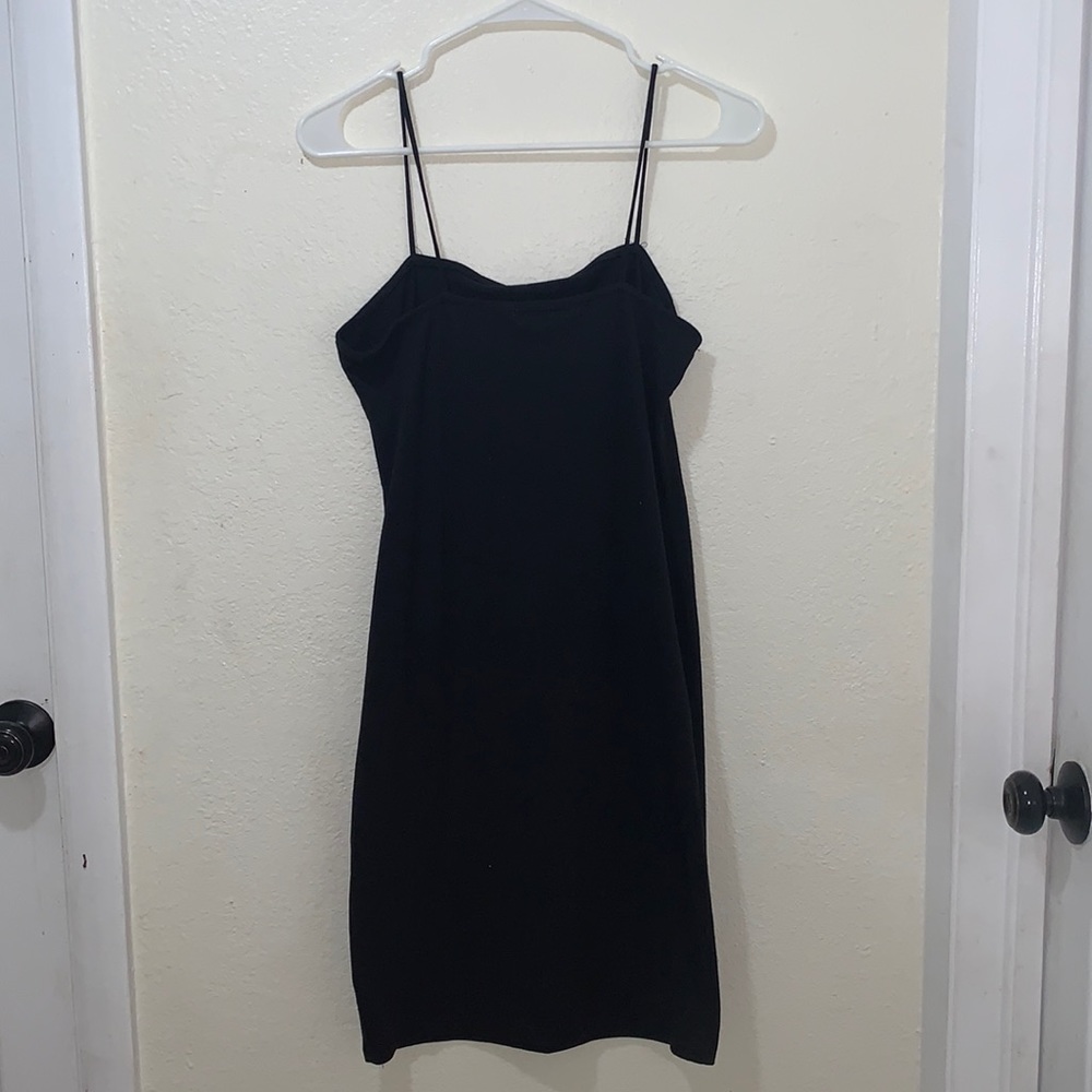 Black Bungee Strap Mini Dress